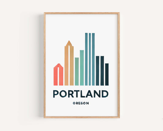 Portland Print Map Art - Oregon Wall Decor, Travel Gift, Housewarming & College Room Artwork, Portland Oregon Poster
