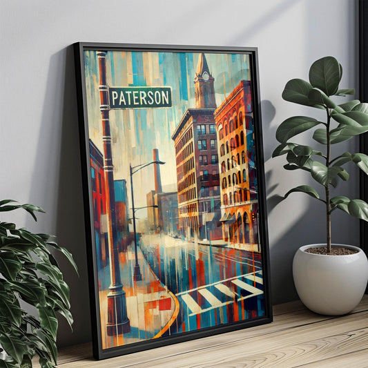 New Jersey Paterson Wall Art Print - Travel Poster, American Art Souvenir, Housewarming & New Jersey Gift