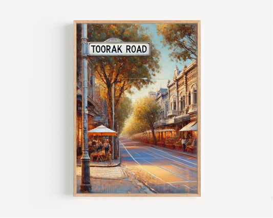 Melbourne Toorak Rd Wall Art Print - Travel Poster & Australian Decor - Perfect Housewarming or Gift Idea