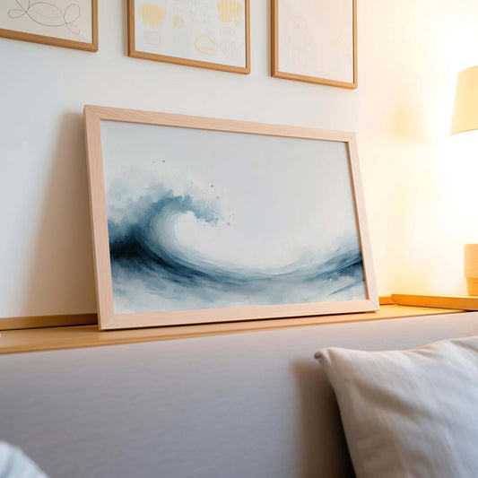 Nature Gift Wave Wall Art - Ocean Print Beach Decor for Home, Housewarming & Family, New Home Nature-Inspired Artwork