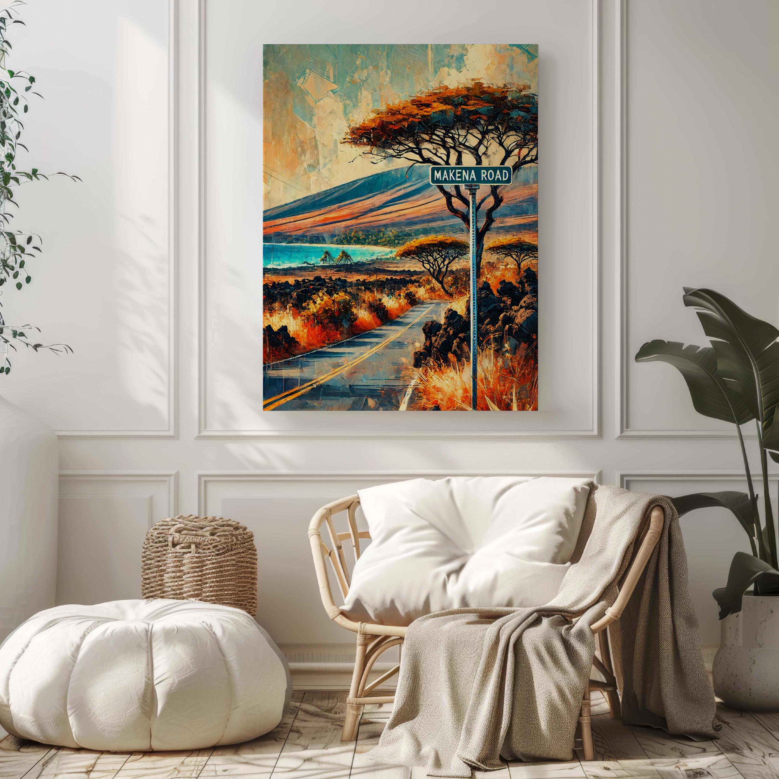 Makena Road Print Maui Wall Art, Hawaii Travel Poster, Makena Gift, Housewarming Decor, Tropical Beach Artwork, Coastal Home Accent