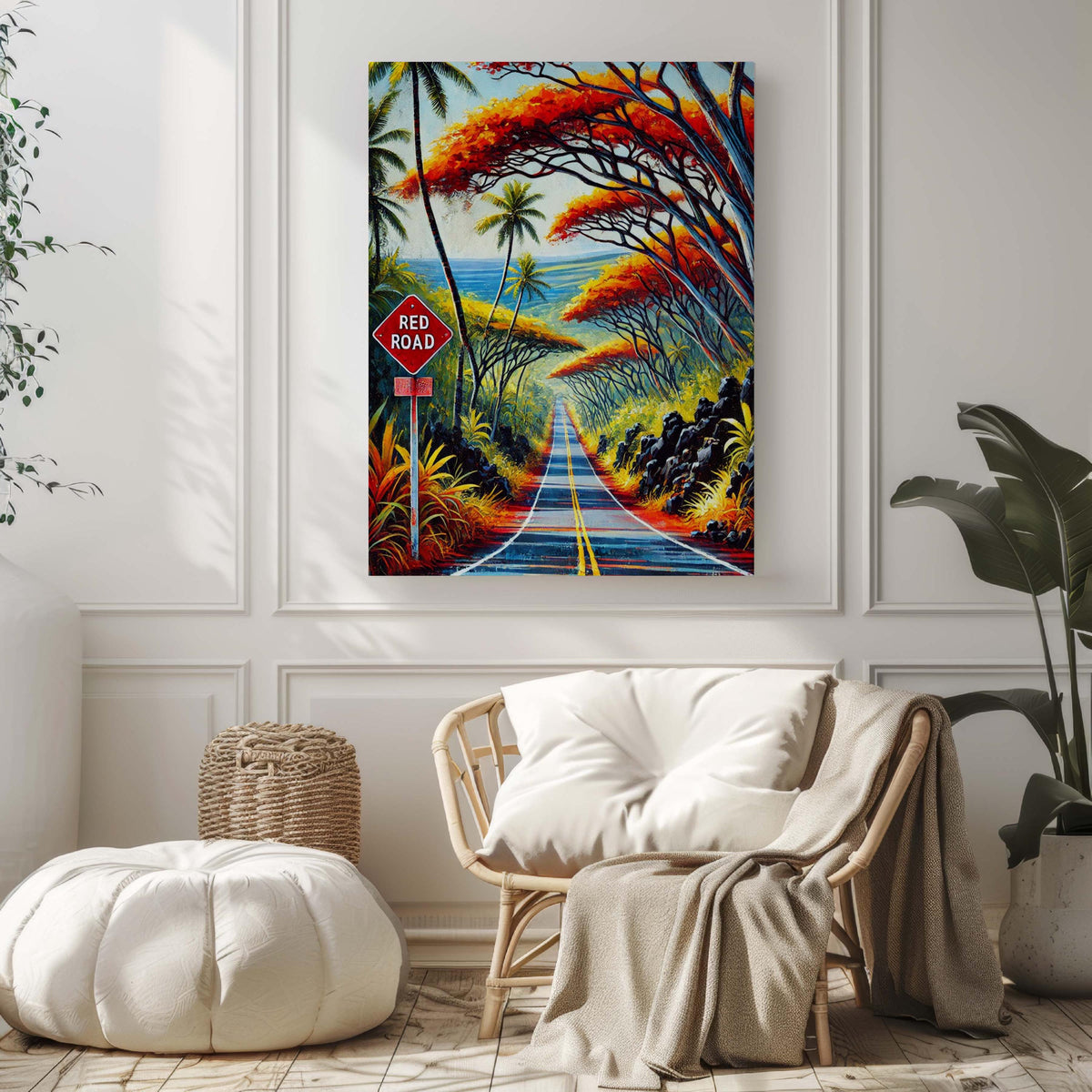 Red Road Print Decor - Puna, Hawaii, USA