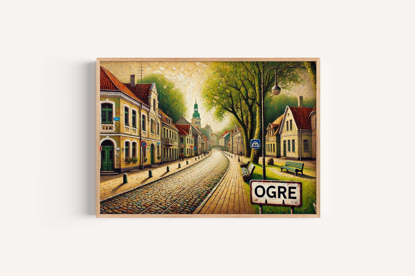 Ogre Latvia Wall Art: Baltic Folk Art, Travel Souvenir