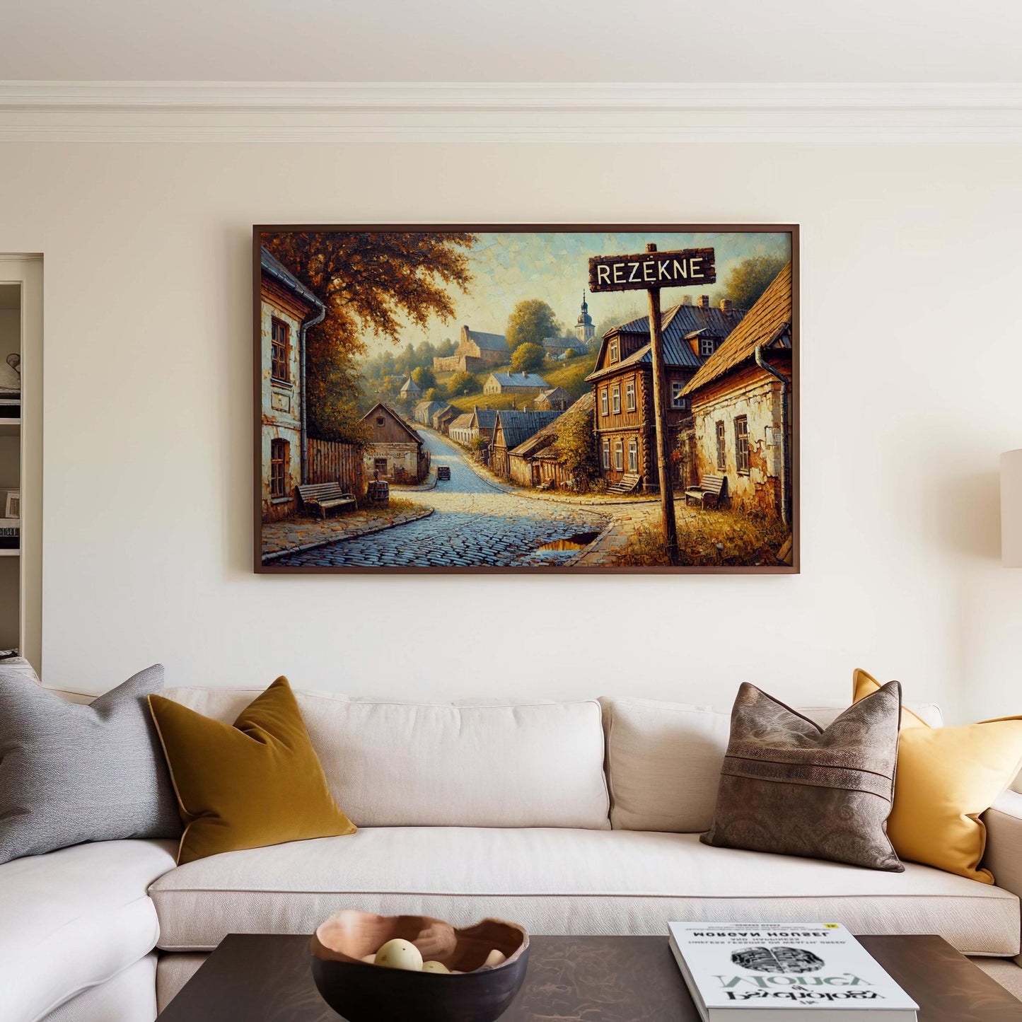 Rezekne Latvia Art Print: Baltic Folk Art Travel Souvenir