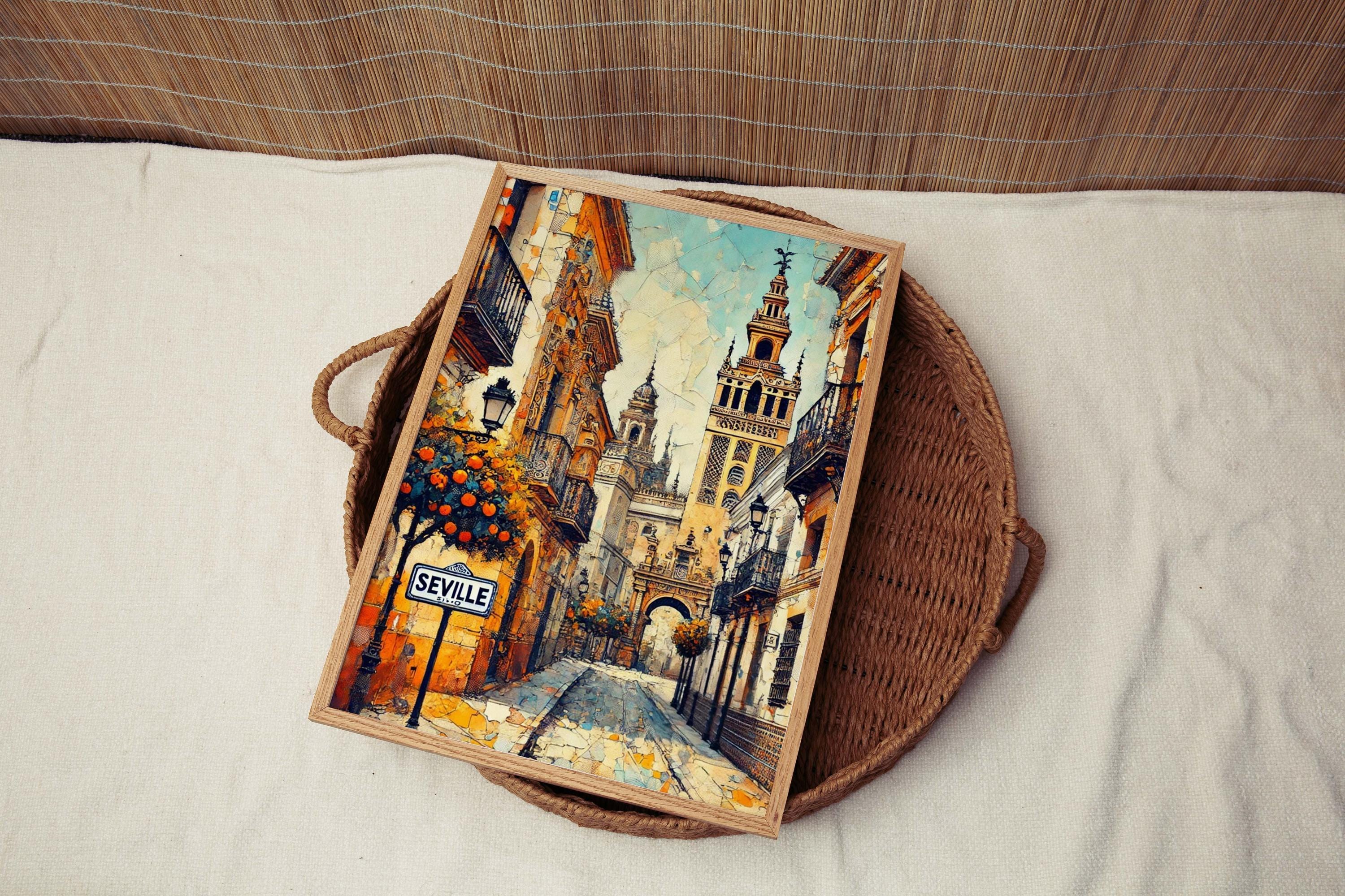 Seville Art Print - Spain Travel Poster & Wall Art, European City Gift, Housewarming Decor, Spanish Home Decor, Seville Spain Artwork