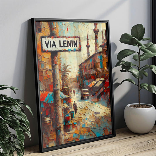 Via Lenin Wall Art, Mogadishu Print, Somalia Art, Street Sign Decor, Travel Souvenir, City Gift, Urban Landscape, Museum-Grade Paper