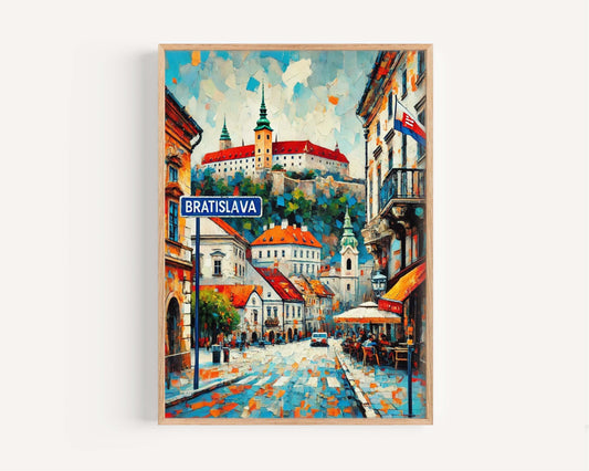 Bratislava Art Print - Bratislava Wall Art, Slovakia Travel Poster, Europe Home Decor, Housewarming Gift, Modern Cityscape Illustration