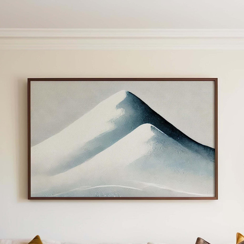 Mountain Print Snowy Winter Landscape