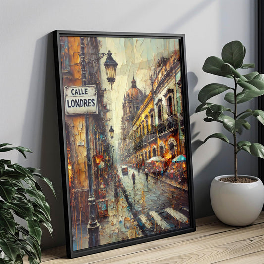 Mexico Calle Londres Wall Art Print - Mexico City Travel Poster, Housewarming Gift & Unique Mexico Artwork for Home Decor
