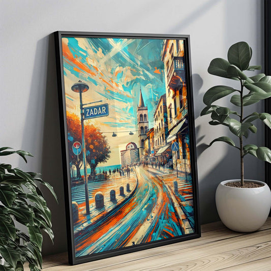 Zadar Art Print - Croatian City Travel Poster, European Wall Art, Housewarming Gift, Zadar Travel Print, Croatia Decor, Cityscape Artwork