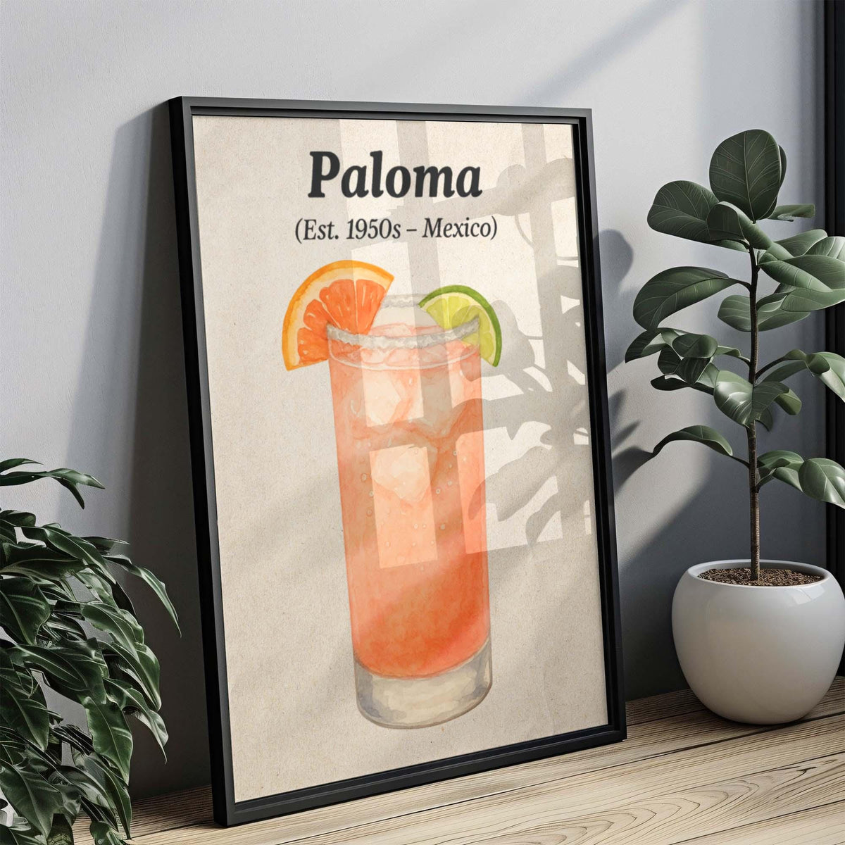 Paloma Cocktail Wall Art Minimalist