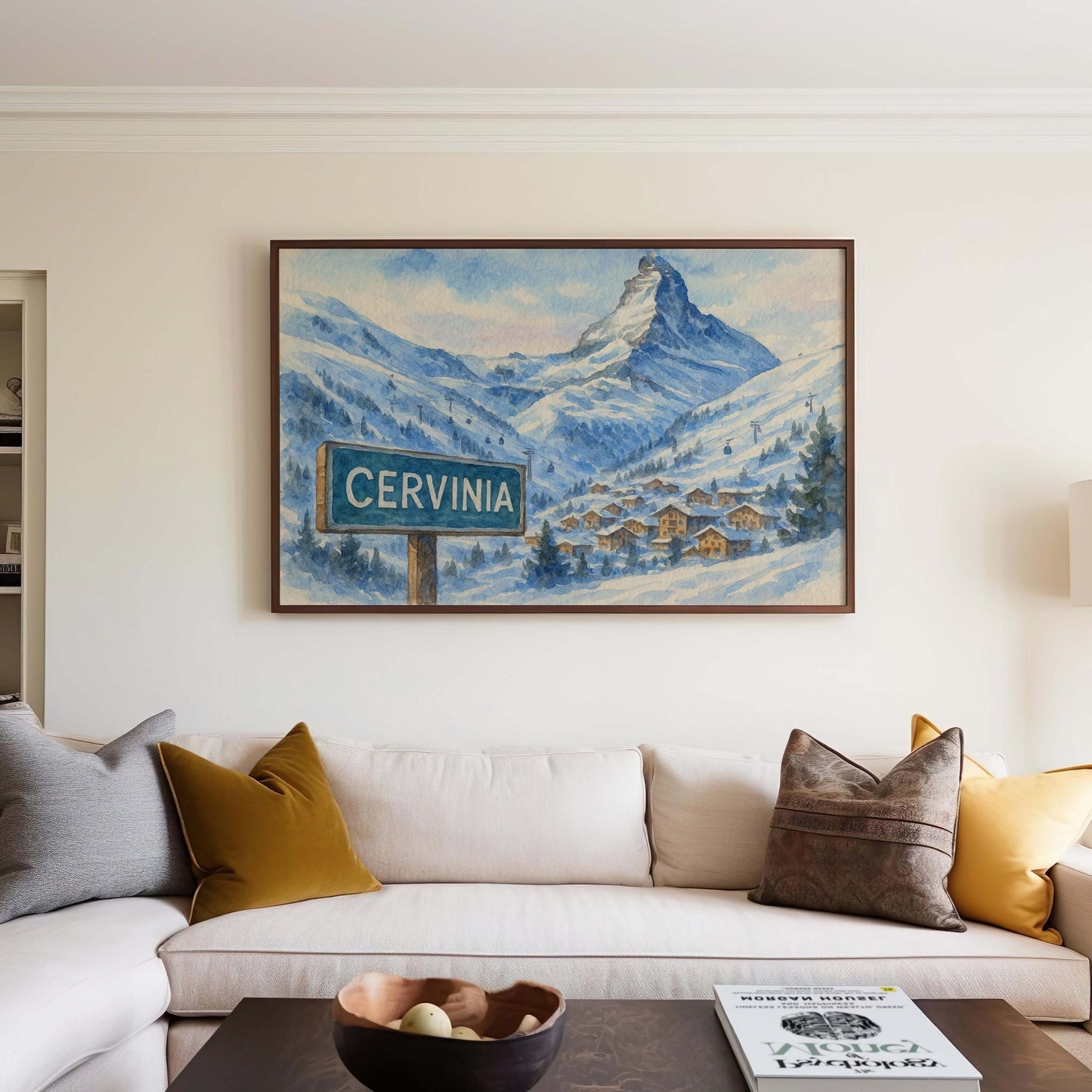 Cervinia Ski Resort Poster: Matterhorn, Italian Alps Winter Art