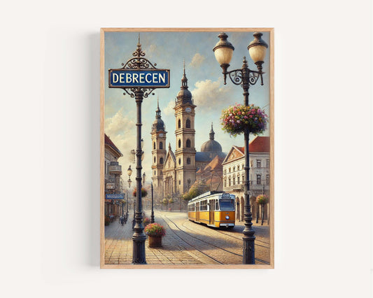 Debrecen Art Print - Hungary Travel Poster, European City Wall Decor, Debrecen Gift, Housewarming & Home Office Artwork