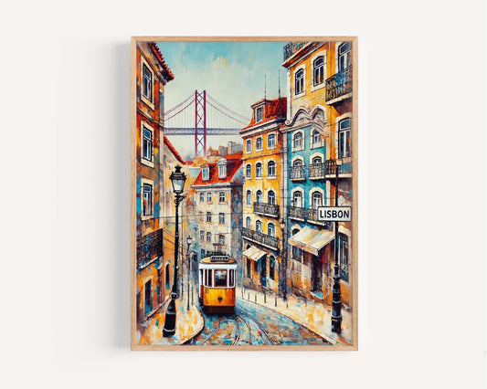 Lisbon Art Print – Travel Poster Wall Art, Portugal Gift, European Home Decor, Lisbon Cityscape, Housewarming & Travel Room Decoration