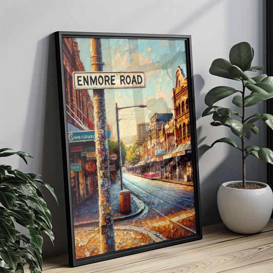 Enmore Road Wall Art, Sydney Print, Australia Artwork, Travel Poster, Eclectic Cityscape, Australian Gift, Framed or Unframed Travel