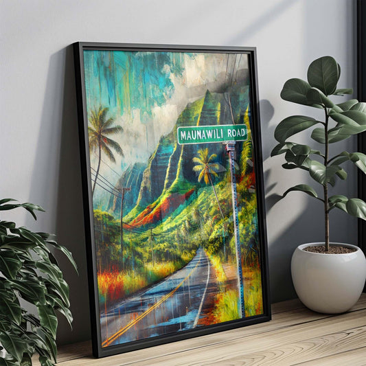 Maunawili Road Print - Oahu Wall Art, Hawaii Travel Poster, Honolulu Gift, Housewarming Decor, Tropical Island Artwork, Maunawili Road Art