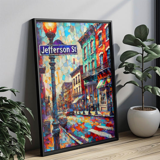 Nashville Jefferson St Wall Art - Vintage Travel Poster, Tennessee Print, Nashville Gift & Housewarming Decor