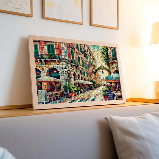 Corfu Art Liston Promenade Wall Art Print, Greek Travel Poster, Corfu Gift, Housewarming Decor, Greece Beach Scene, Coastal Home Decor