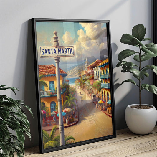 South American Santa Marta Wall Art, Colombia Travel Print, Housewarming Gift, South America Poster, Colombia Decor, Travel Map Artwork