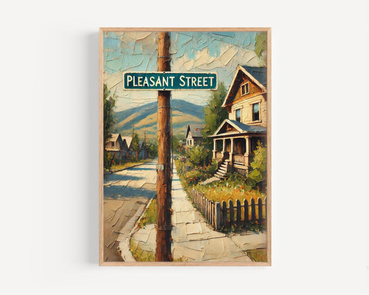 Pleasant Street Wall Art, Concord Print, New Hampshire Art, “City” Gift, Travel Souvenir, Travel Poster,  “State” Art, PERSONALIZED GIFT