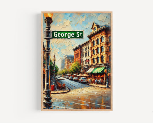 George Street Wall Art - St. Johns Canada Print, Travel Poster, Housewarming Gift, Canadian Artwork, George St Travel Decor