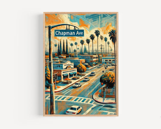 Orange County Chapman Ave Wall Art, California Travel Print & Poster, Orange County Gift, Housewarming Decor, Cali Souvenir, Modern Home Art