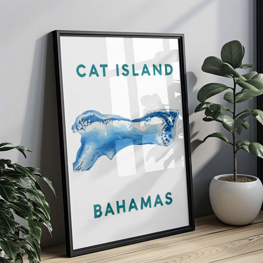 Cat Island Print - Bahamas Wall Art, Cat Island Decor, Travel Poster, Housewarming & College Gift, Tropical Home Art, Bahamas Gift Idea