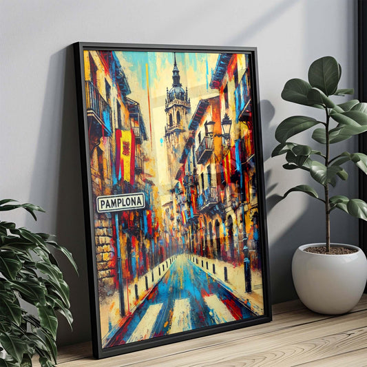 Pamplona Art Print - Spain City Wall Decor, Travel Poster, European Home Gift, Housewarming & Pamplona Travel Souvenir