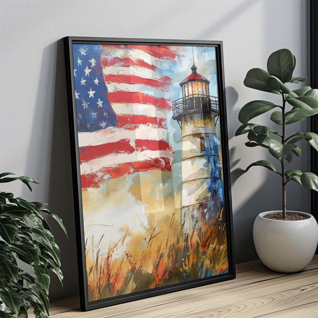 Lighthouse Wall Art Patriotic - USA