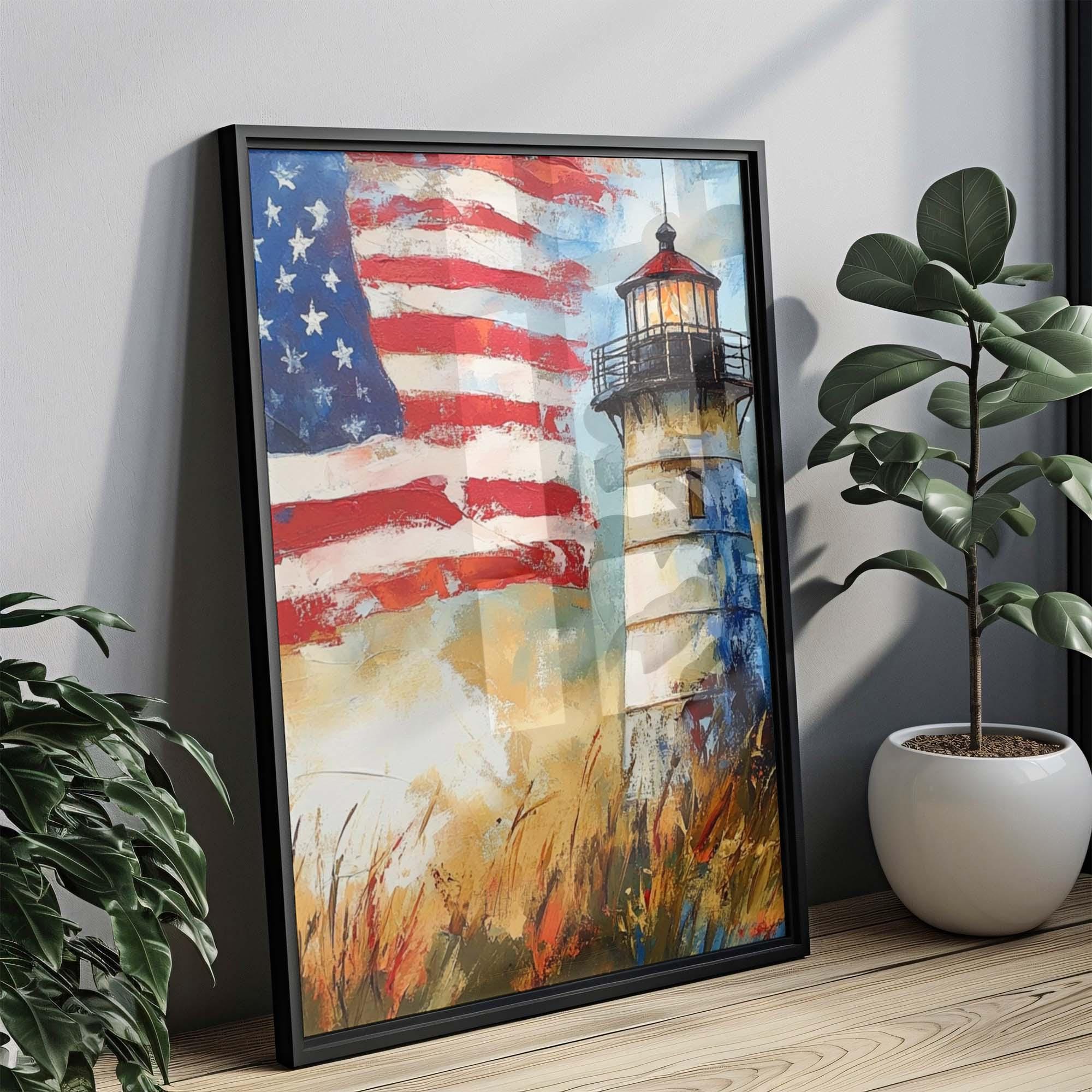 Lighthouse Wall Art Patriotic - USA