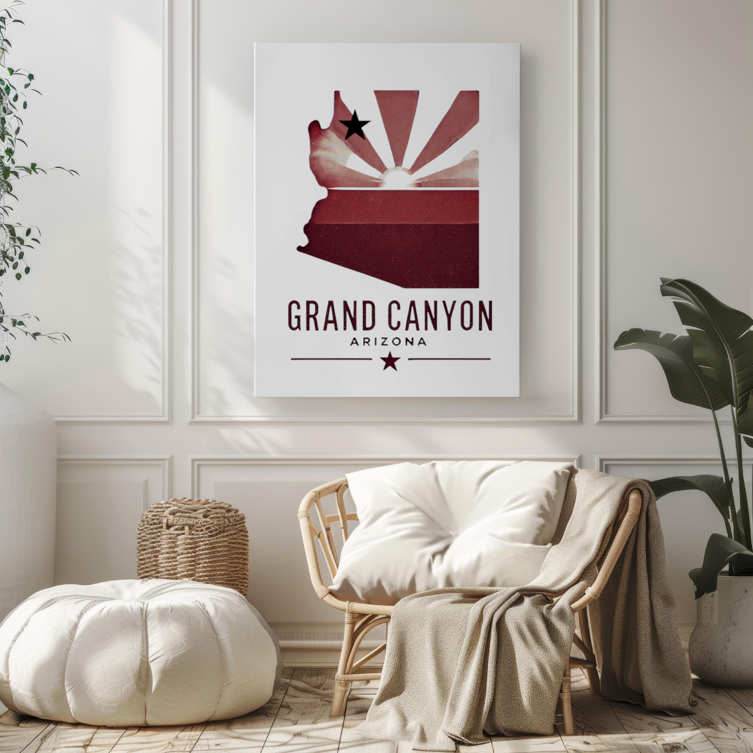 Arizona Grand Canyon Wall Art Print - Travel Decor, AZ Gift, College Dorm & Housewarming Artwork, Scenic Canyon Landscape Poster