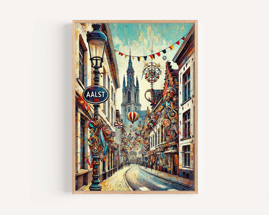 Aalst Art Print - Belgium Travel Poster, European City Wall Art, Aalst Home Decor, Housewarming Gift, Belgium Artwork, Unique Travel Gift
