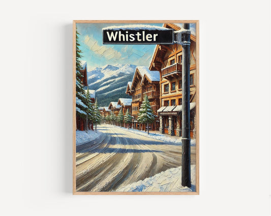 British Columbia Whistler Wall Art Print – Travel Poster, Canada Gift, British Columbia Home Decor, Housewarming & Travel Wall Decor