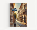 Falk Miksa Utca Oil Painting Art Print: Budapest Hungary Street Sign Travel Poster