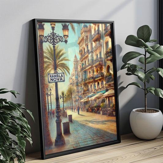 Tarragona Wall Art Rambla Nova Print Travel Poster Spain Decor Tarragona Gift Housewarming Art Travel Print