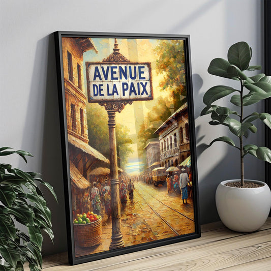 Avenue de la Paix Wall Art, Brazzaville Print, Republic of the Congo Art, Street Sign Decor, African Souvenir, Travel Poster, Home Décor