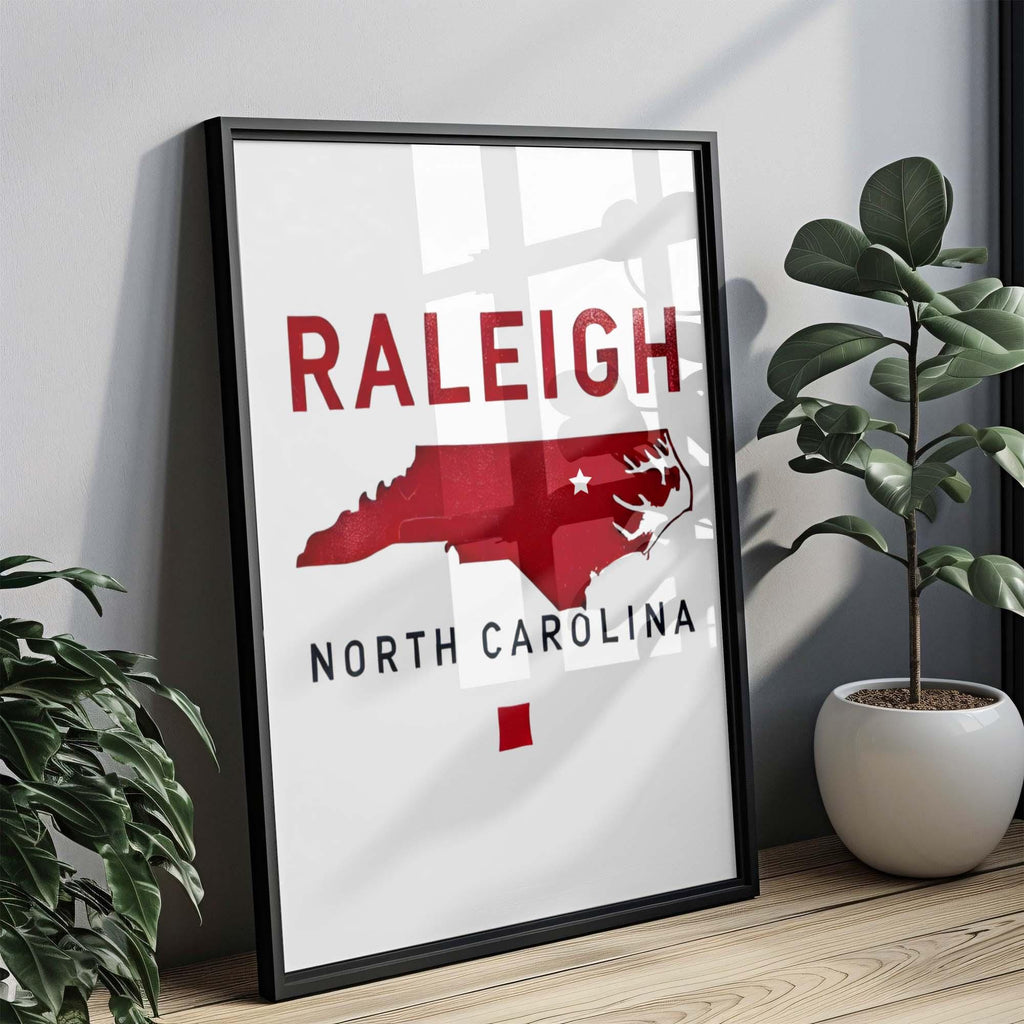 Raleigh Print - North Carolina Wall Art, Travel Decor, College Gift & Housewarming Present, NC Home Decoration