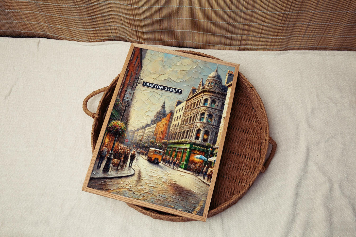 Grafton Street Wall Art, Dublin Print, Ireland Travel Poster, Cityscape Home Decor, Vibrant Street Sign Art, Personalized Gift