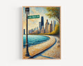 Chicago Lake Shore Drive Wall Art, Travel Poster, Illinois Gift, Chicago Skyline Print, Housewarming Decor