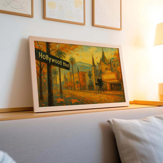 Hollywood Blvd Fall Giclée Print – Cinematic LA Decor