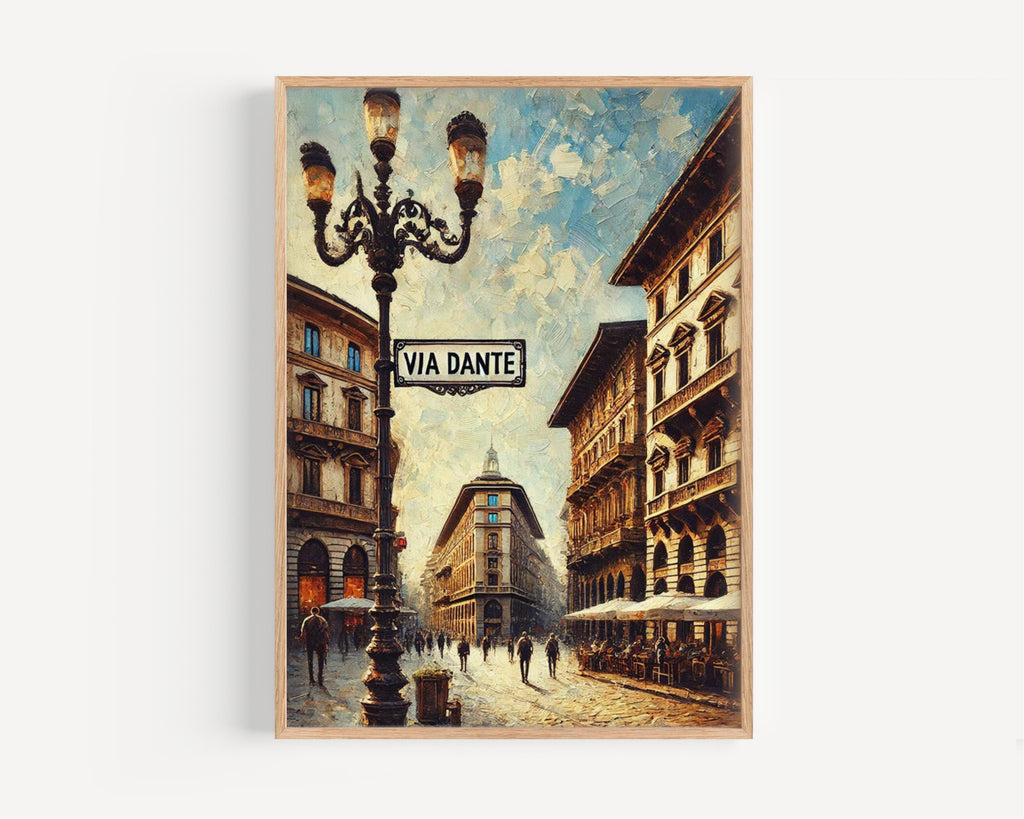 Via Dante Street Sign Poster - Milan, Italy