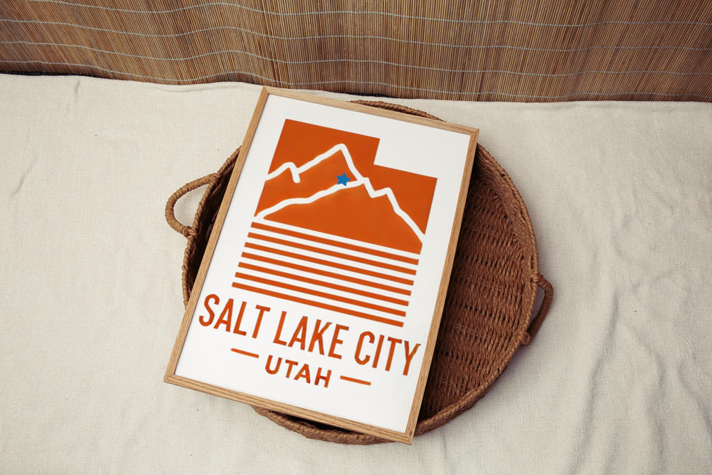 Salt Lake City Travel Map Print - Salt Lake City, Utah, USA