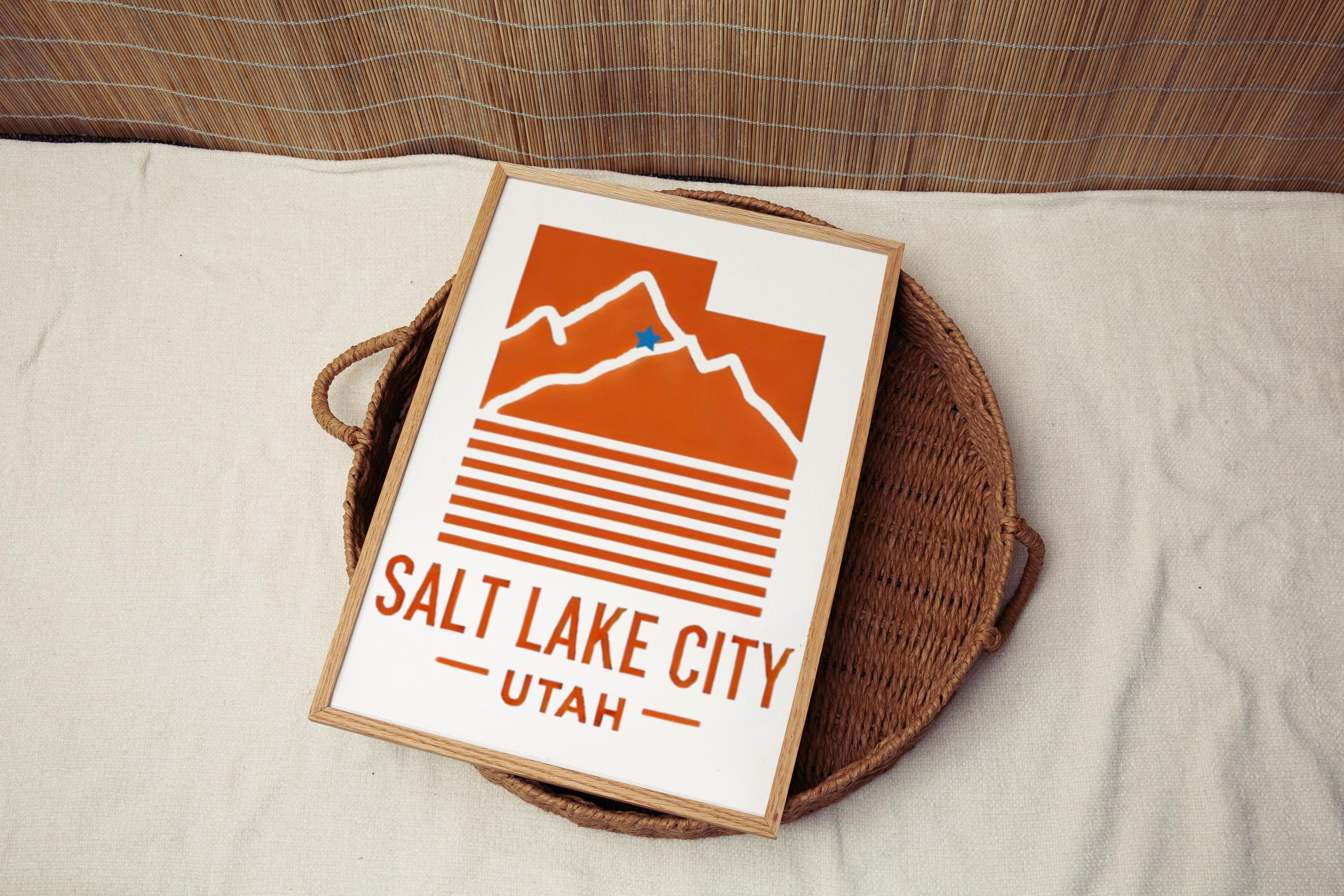 Salt Lake City Travel Map Print - Salt Lake City, Utah, USA