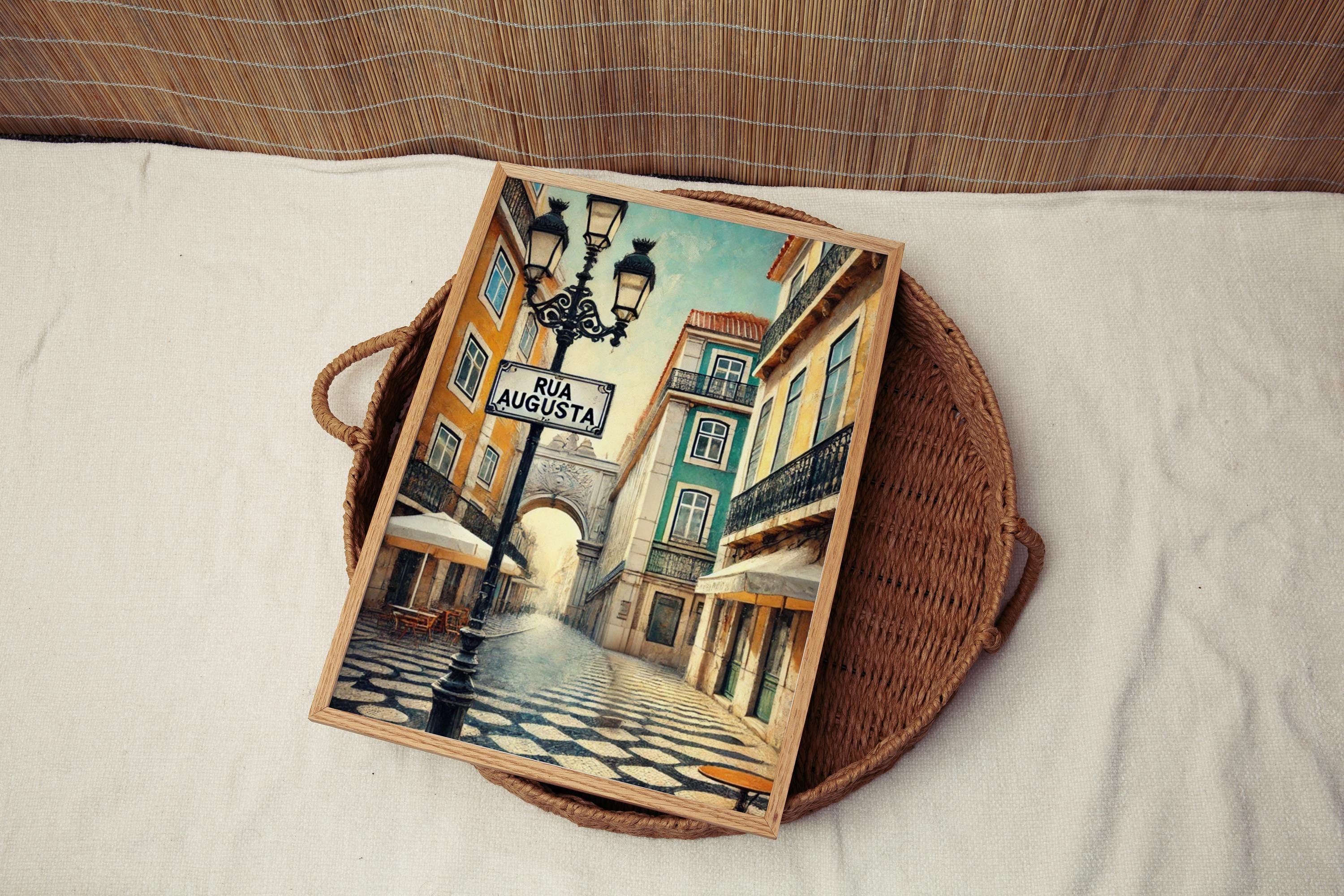 Portugal Rua Augusta Wall Art Print – Travel Poster, European Decor, Portugal Gift, Housewarming & Travel Home Decoration