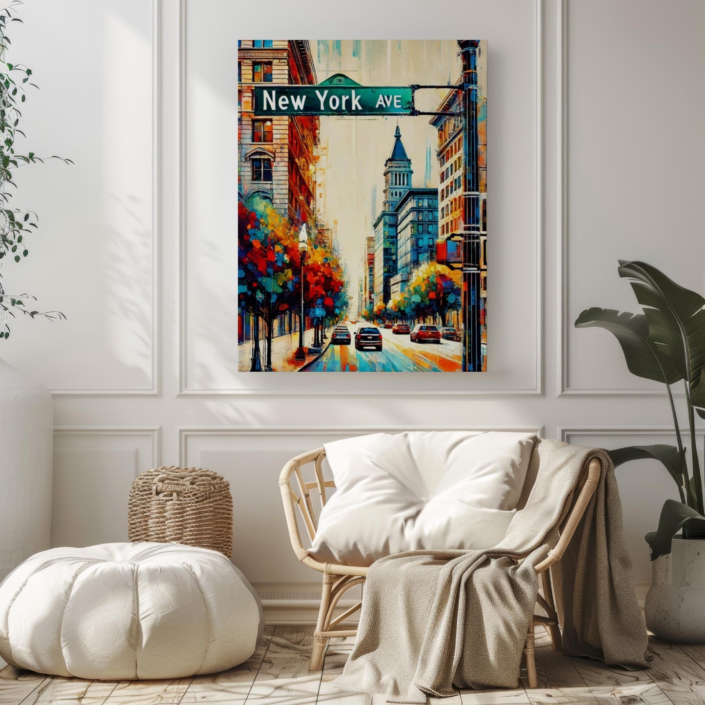 Washington DC New York Ave Wall Art Travel Poster USA Map Print Housewarming Decor USA Gift Travel Wall Art