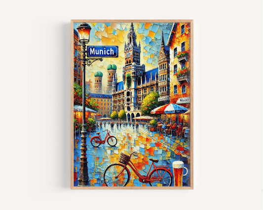Munich Art Print – Germany Travel Poster, European City Wall Art, Housewarming Gift, Modern Munich Home Decor, German Artwork
