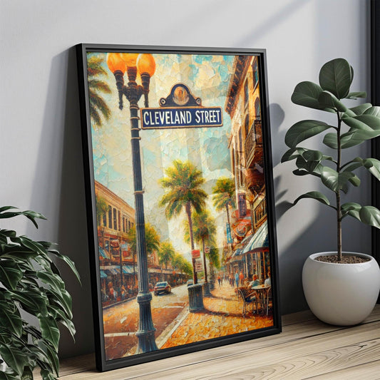 Cleveland Street Wall Art, Florida Travel Poster, Clearwater Street Sign Print, Coastal City Decor, Housewarming Gift, Personalized Florida