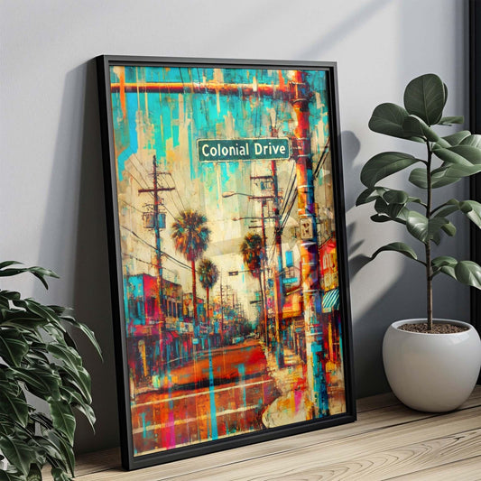 Colonial Drive Wall Art, Colonial Drive Print, Orlando Art, Florida Artwork, Travel Print, Travel Poster, Housewarming Gift, Florida Gift