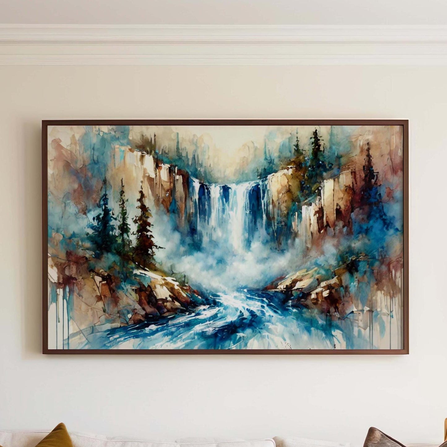 Nature Gift Waterfall Wall Art, Serene Stream Print, Nature Decor, Housewarming & New Home Gift, Family Art, Calming Landscape Print