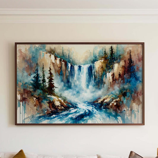 Nature Gift Waterfall Wall Art, Serene Stream Print, Nature Decor, Housewarming & New Home Gift, Family Art, Calming Landscape Print